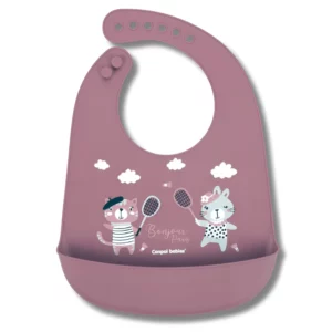 CANPOL BABIES - BAVOIR SILICONE AVEC POCHE BONJOR PARIS ROUGE