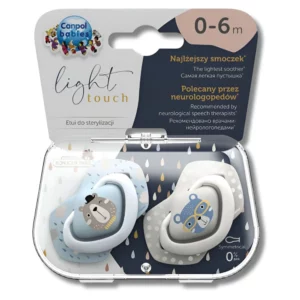 CANPOL BABIES - LOT DE 2 SUCETTES UNIVERSELLE 0-6MOIS BONJOUR PARIS BLEU 22/647