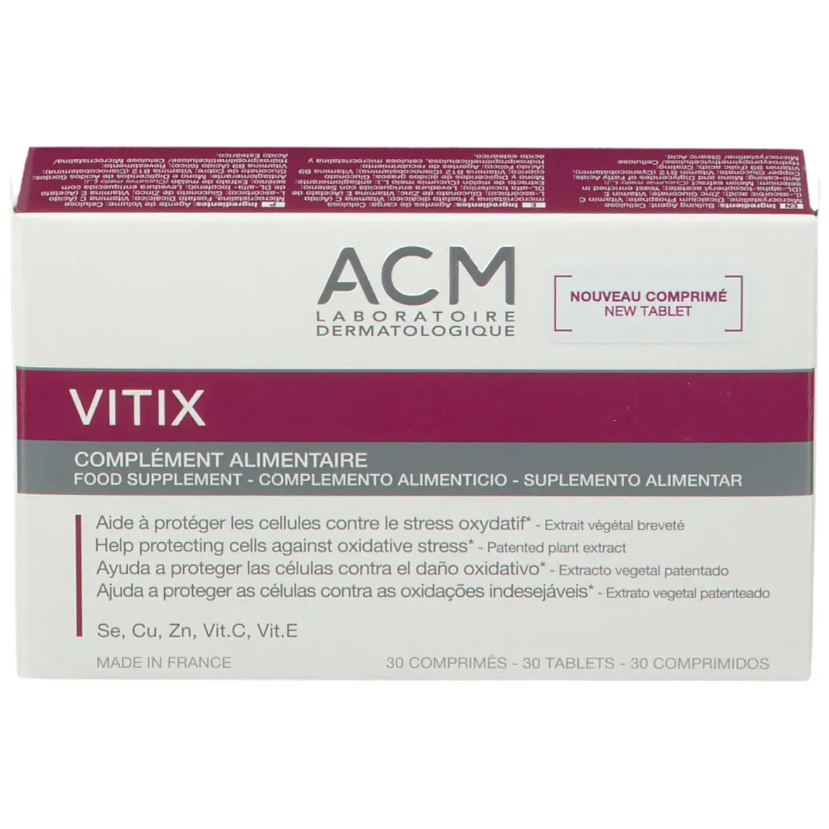 ACM Vitix Complément Alimentaire Stress Oxydatif 30 comprimés