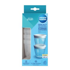 Canpol 4 Pots de Conservation Lait Maternel et des Aliments 180ml