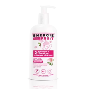 Energie Fruit 2en1 Masque Démêlant Kératine Végétale à l'Huile de Monoï, Rose et Argan 300ml