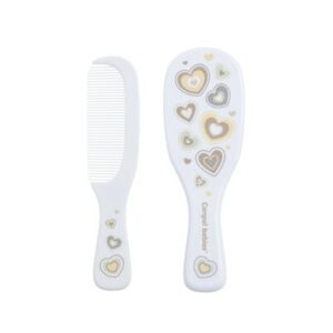CANPOL Brosse et Peigne Poils Naturels Nouveau Ne Blanc