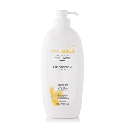 BYPHASSE Caresse Lait de Douche Fleur de Vanille 1L