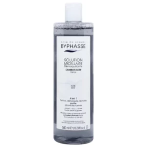 BYPHASSE Solution Micellaire Demaquillante 4 En 1 Au Charbon Actif 500ml