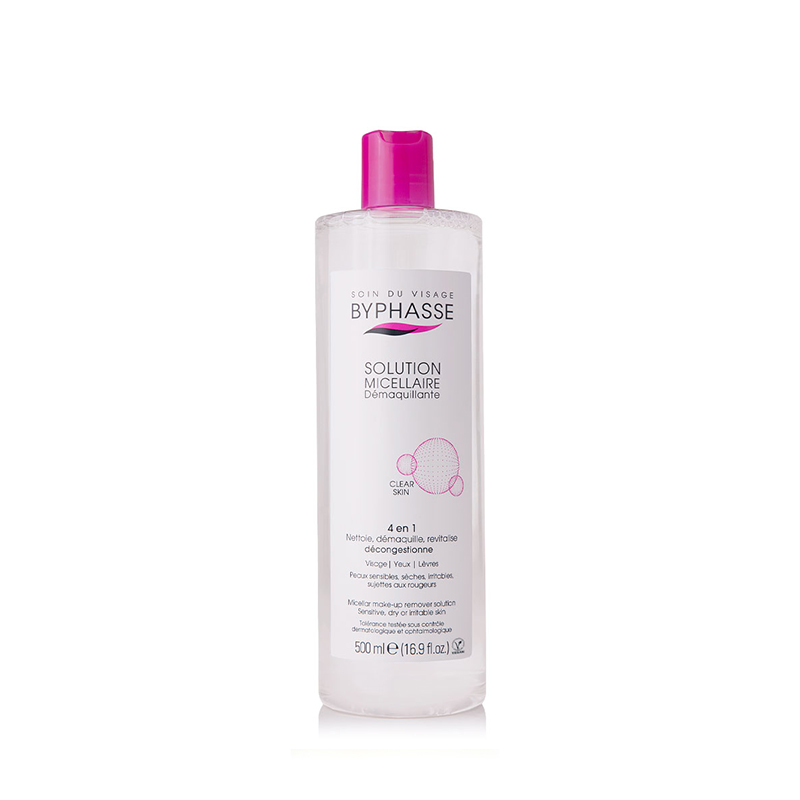 BYPHASSE Solution Micellaire Demaquillante 4 En 1 Clear Skin 500ml