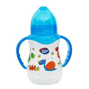 BABY PUR BIBERON JUMBO AVEC DOUBLE ANSE 350ml BLEU