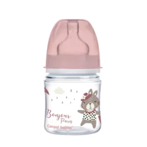 CANPOL BABIES Biberon Anti Colique Col Large 120ml Bonjour Paris Rose