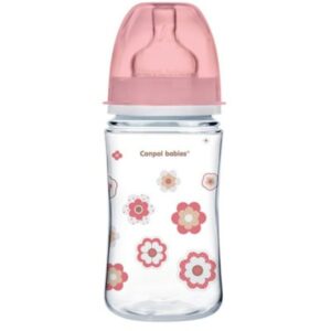CANPOL BABIES Biberon Anti Colique Col Large 240ml Nouveau Ne Rose