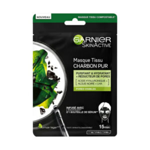GARNIER SKINACTIVE Masque Tissu Au Charbon Pur Purifiant & Hydratant