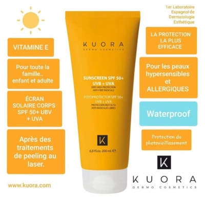 Kuora Ecran Solaire Visage et Corps SPF50+ 200ml
