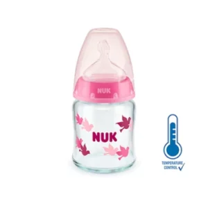 NUK FIRST CHOICE+ Biberon Temperature Control en Verre Rose 120ml