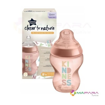 Tommee Tippee Close To Nature Biberon 0m+ 260ml Pink