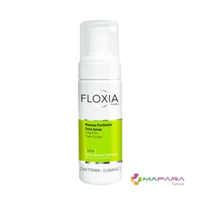 FLOXIA Mousse Purifiante Sans Savon peaux sèches et sensibles 150 ml
