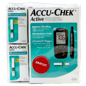 ACCU-CHEK Glucomètre Coffret  (Lecteur + Autopiquer + 100 Bandelettes)