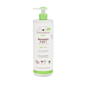 Alphanova Bebe Moussant 3 en 1 Corps Cheveux et Bain Moussant Bio 400ml