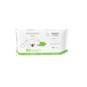 Alphanova Lingettes a l'eau Sans parfum Bebe 60 unites