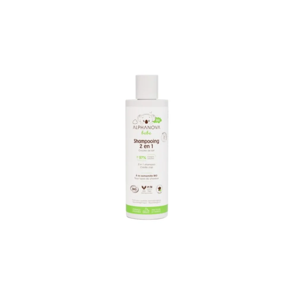 ALPHANOVA - SHAMPOING BEBE BIO 2EN1 TOUS TYPES DE CHEVEUX 200ML