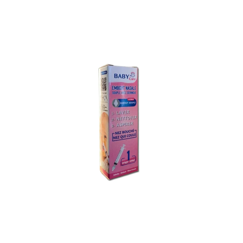 BABY CARE - EMBOUT NASALE SOUPLE AVEC SERINGUE +6MOIS