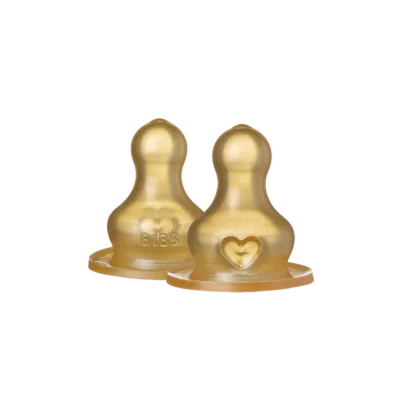 BIBS 2 Tetines de Biberon en Latex Debit Lent