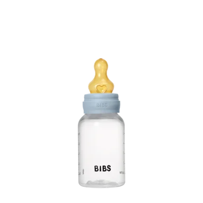BIBS Biberon Baby Blue Debit Lent PP sans BPA avec Tetine en Latex 0m+ 150ml