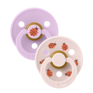 BIBS Colour 2 Sucettes Taille 1 Ladybug Violet Sky Petal 0 a 6 Mois