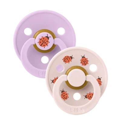 BIBS Colour 2 Sucettes Taille 1 Ladybug Violet Sky Petal 0 a 6 Mois