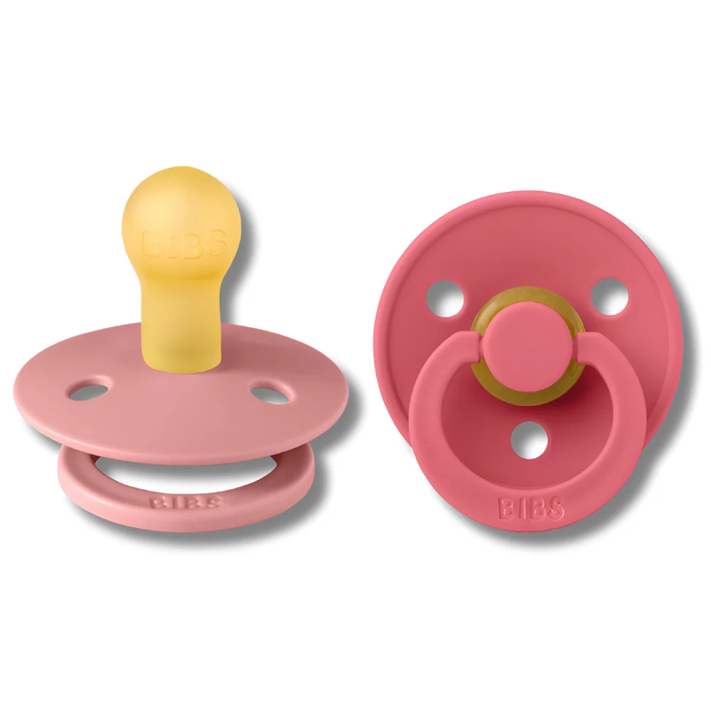 BIBS - LOT DE 2 SUCETTES DUSTY PINK/CORAL TAILLE 1 +0MOIS