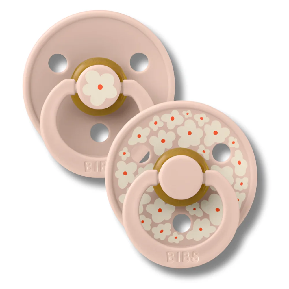BIBS - NATURAL RUBBER LOT DE 2 SUCETTES JASMINE LATEX BLUSH MIX TAILLE 2