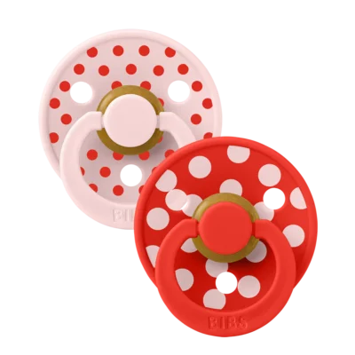 BIBS Studio Colour 2 Sucettes Taille 1 Polka Blossom Candy Apple 0 a 6 Mois