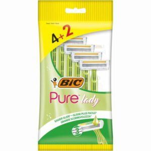 Bic Pure Lady Rasoirs Jetables Femme 3 Lames en Extrait D’Aloe Vera 4+2 Piéces