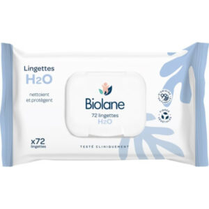 Biolane Lingettes Nettoyantes H2O a l'Eau pour Bebe 72 lingettes