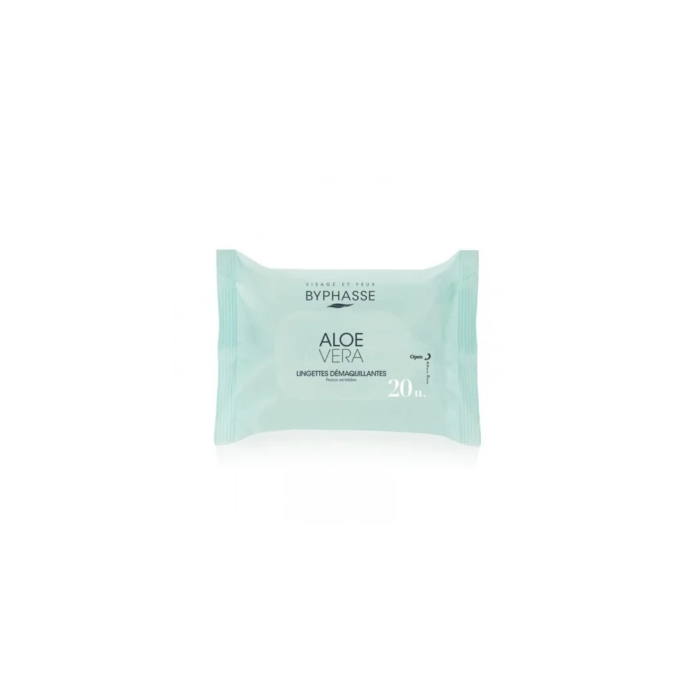 BYPHASSE LINGETTES DEMAQUILLANTES ALOE VERA 20 UNITES