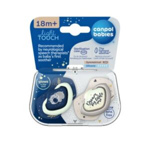 Canpol 2 Sucettes Light Touch 18m+ Symetrique Brille dans le noir SLEEPY KOALA