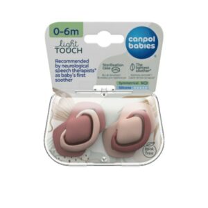 Canpol 2 Sucettes Toucher Leger 0-6M Symetrique PURE COLOR Rose