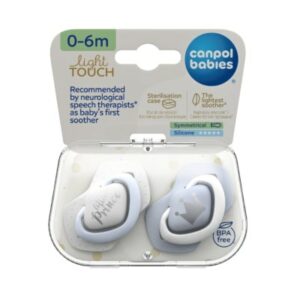 Canpol 2 Sucettes Toucher Leger 0-6M Symetrique ROYAL BABY Bleu