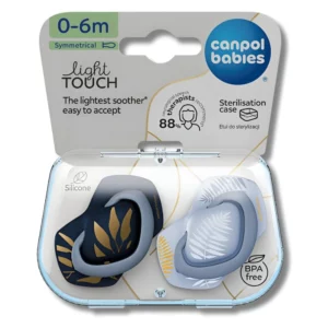 CANPOL BABIES - LOT DE 2 SUCETTES UNIVERSELLE 0-6MOIS BONJOUR PARIS BLEU 22/664