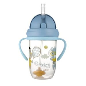 Canpol Tasse Anti-Fuite avec Paille Lestee Bonjour Paris Bleu 270ml