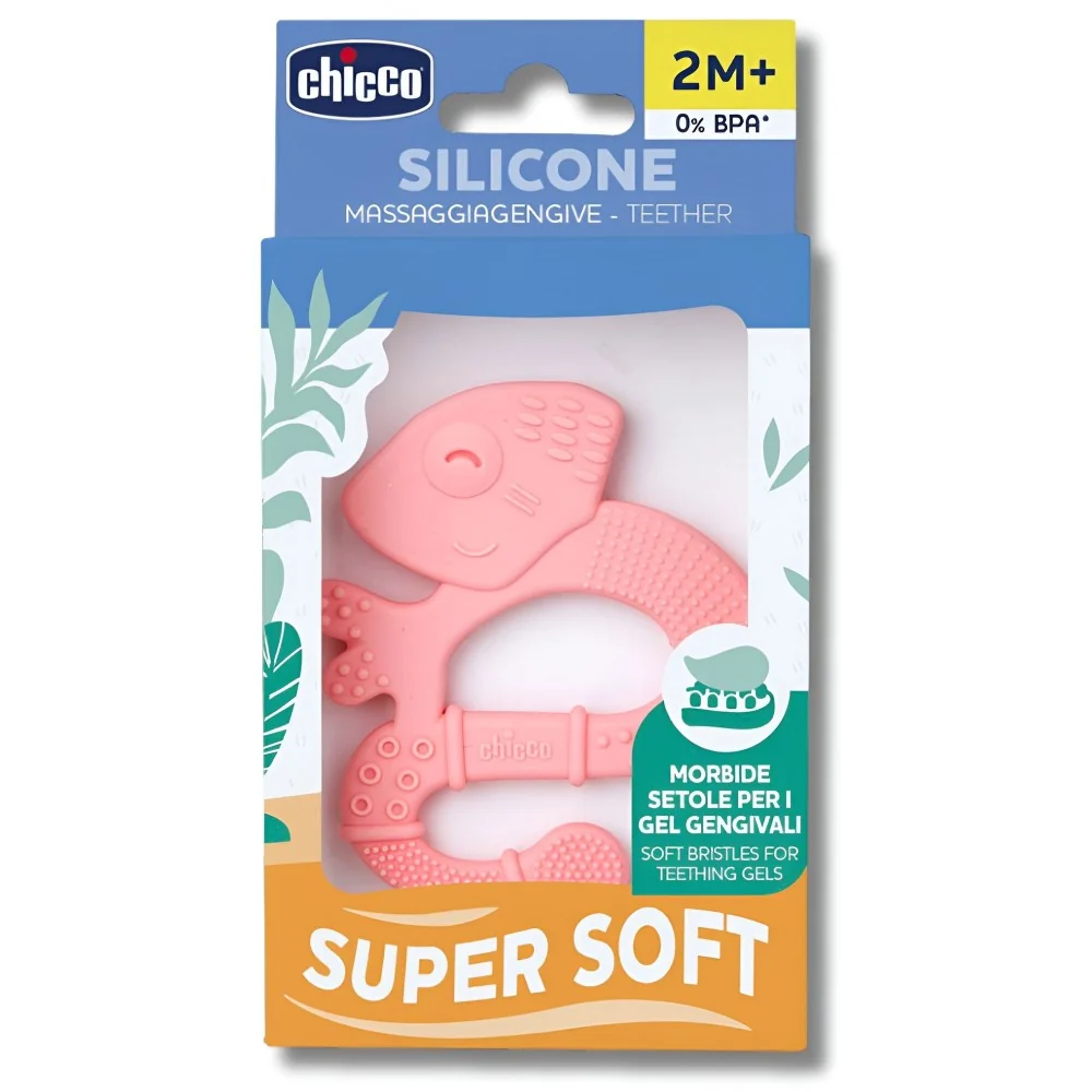 CHICCO - ANNEAU DE DENTITION SOFT +2MOIS IGUANE ROSE