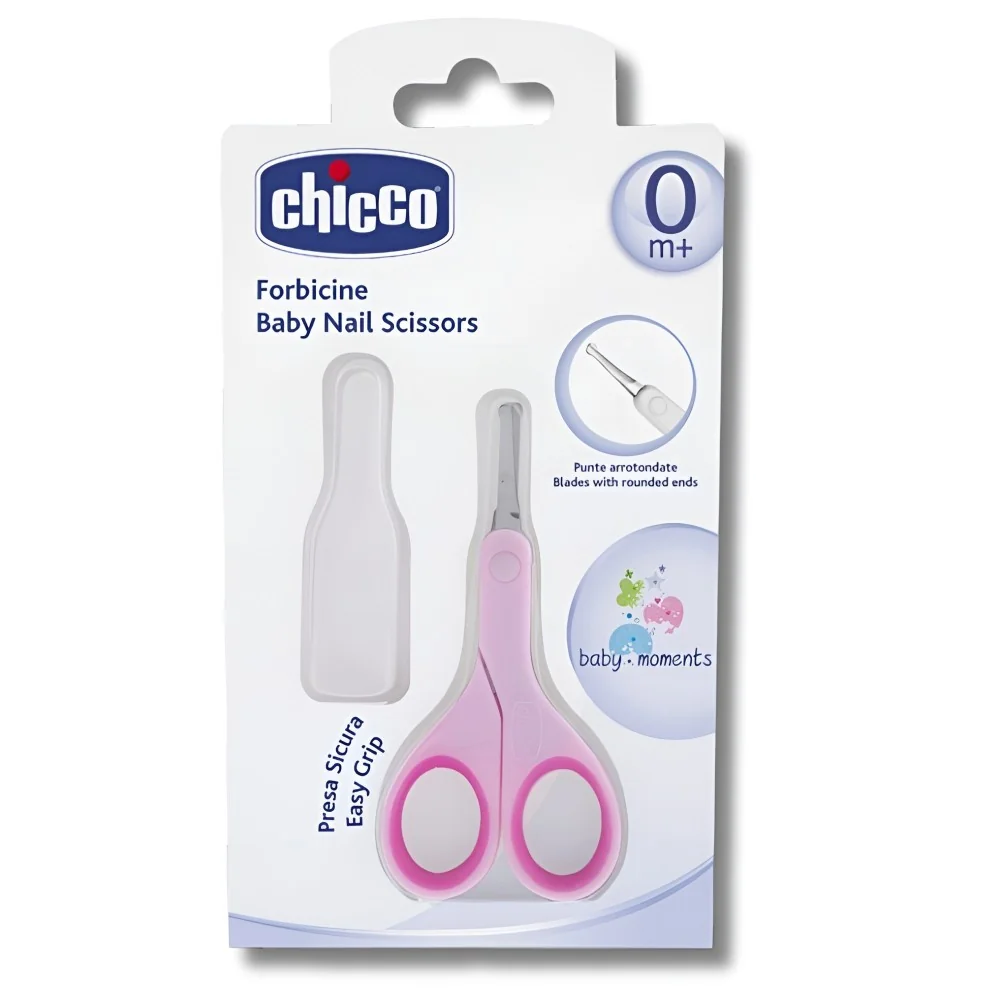 CHICCO - CISEAUX ROSE BEBE AVEC ETUI PROTECTEUR