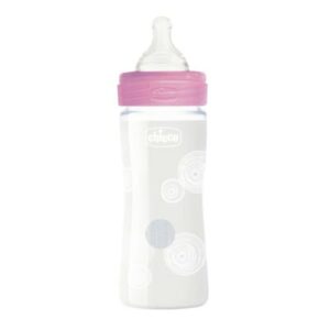 Chicco Well Being Biberon Verre Debit Lent 0 Mois+ 240ml