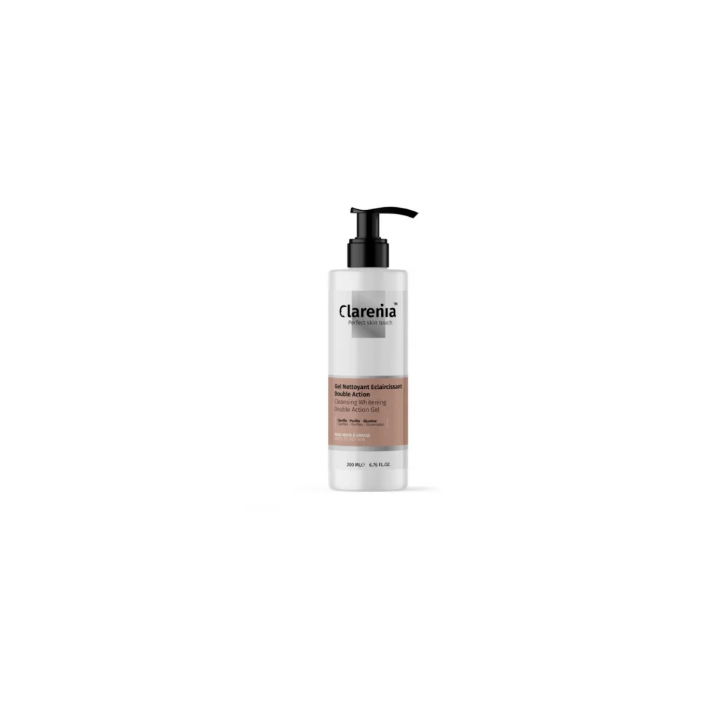 CLARENIA GEL NETTOYANT ECLAIRCISSANT DOUBLE ACTION PEAU MIXTE A GRASSE - 200 ml