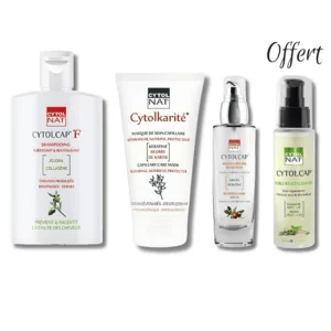 CYTOLNAT - COFFRET : SHAMPOING FORTIFIANT + MASQUE REPARATEUR + SERUM REPARATEUR + BAIN D'HUILE REVITALISANT OFFERT
