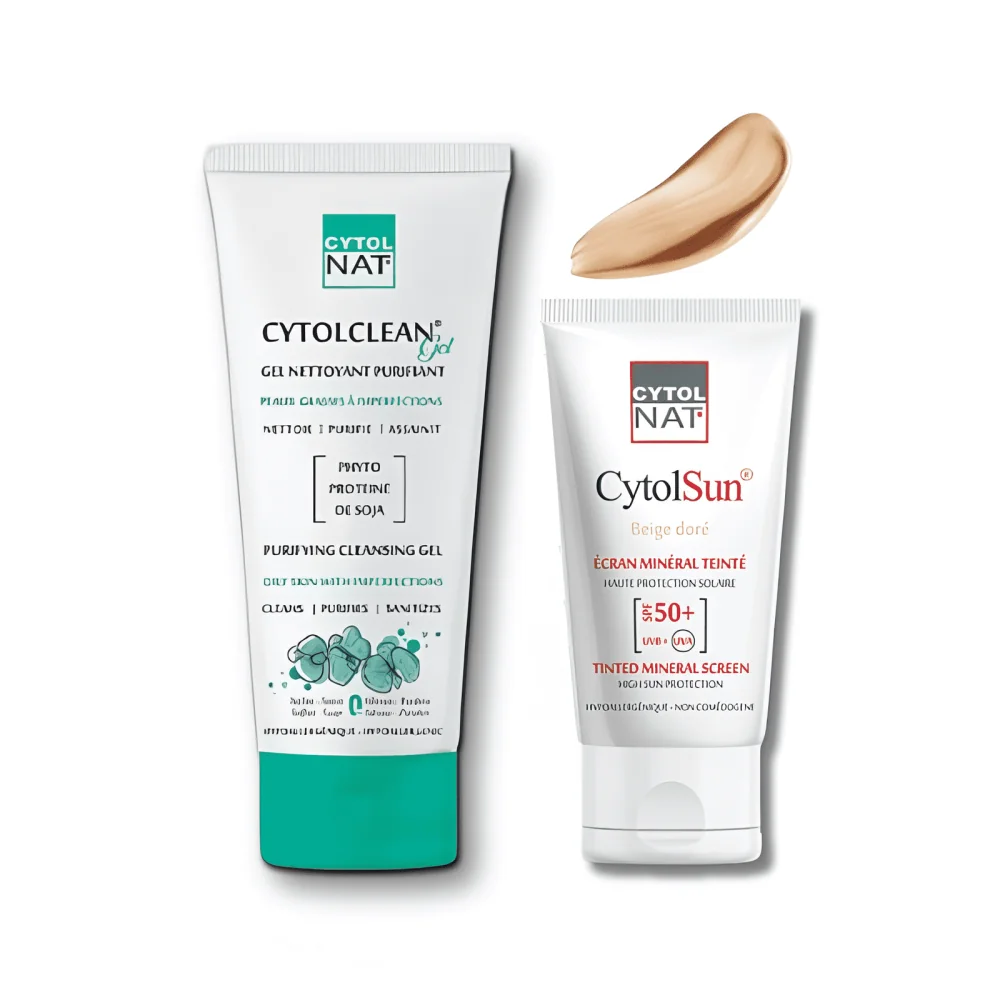 CYTOLNAT - PACK : GEL NETTOYANT PURIFIANT + ECRAN BEIGE DORE