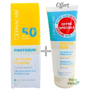 DERMACARE - LAIT SOLAIRE HYDRATANT SPF50+ 200ML + LAIT FRAICHEUR APRES SOLEIL OFFERT
