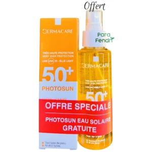 DERMACARE PHOTOSUN - ECRAN INVISIBLE TOUS TYPES DE PEAUX SPF50+ + EAU SOLAIRE SPF50+ OFFERTE