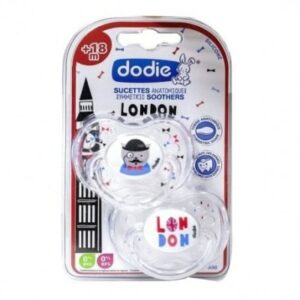 DODIE 2 SUCETTES ANATOMIQUES SILICONE MOTIF VILLE 18 MOIS ET +