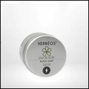 HERBÉOS Savon Noir Ghassoul à la Fleur de Rose 150ml