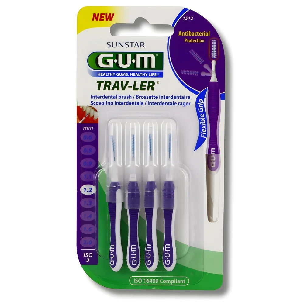 GUM - BROSSETTES TRAVELER EXTRAFINE CYLINDRIQUE BOITE DE 4 (1512)