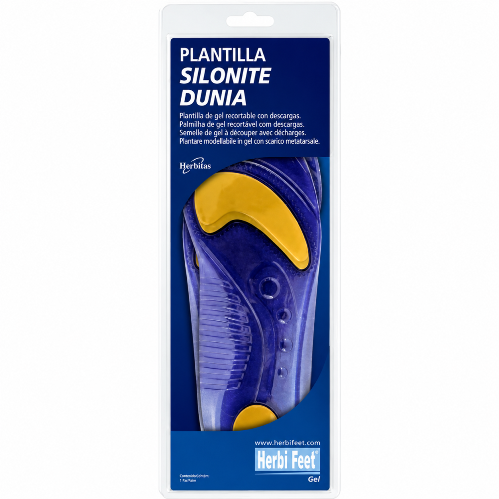 HERBI FEET - SEMELLE DE GEL À DÉCOUPER AVEC DÉCHARGE DUNIA TAILLE S (PAIRE)
