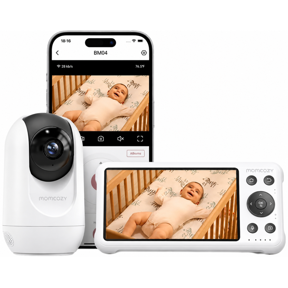 MOMCOZY - BABY MONITOR 2-EN-1 SURVEILLANCE INTELLIGENTE & SÉCURISÉE BM04